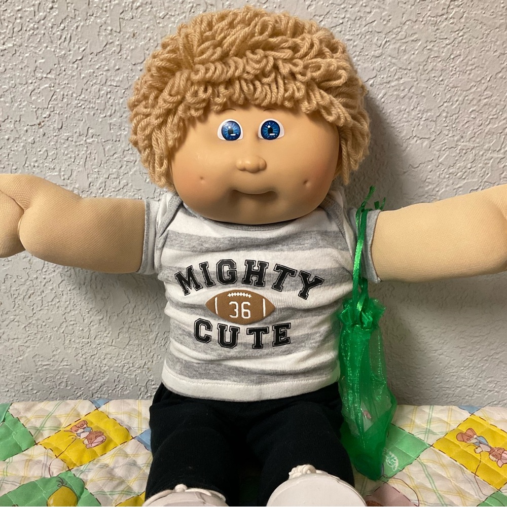 Vintage Cabbage Patch Kid Boy Wheat Loops Blue Eyes Head Mold #9 OK Factory 1986
